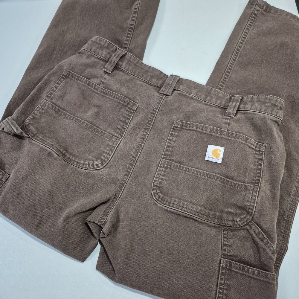 Carhartt Carpenter Pants Womens 8 Short Brown Original Fit Work Outdoor Stretch